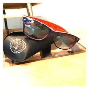 Ray Ban Wayfarer Navy Blue & Orange (average size)
